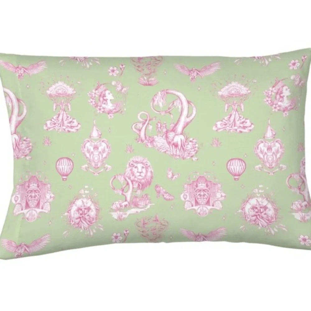 Wicked Full Queen Pink Gingham Comforter Green Sheet Character Print Bedding Set